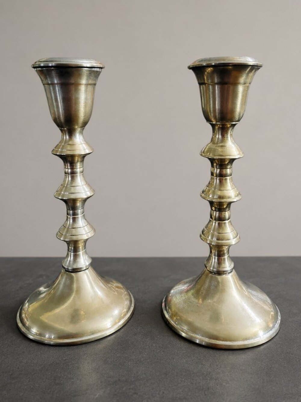 Vintage Towle EPNS Silverplate Taper Candlestick Holders Pair 6 Inch